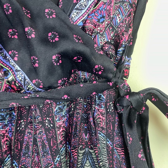 Free People Purple & Black Paisley Bandana Wide Leg Jumpsuit Size 2 - Picture 10 of 17